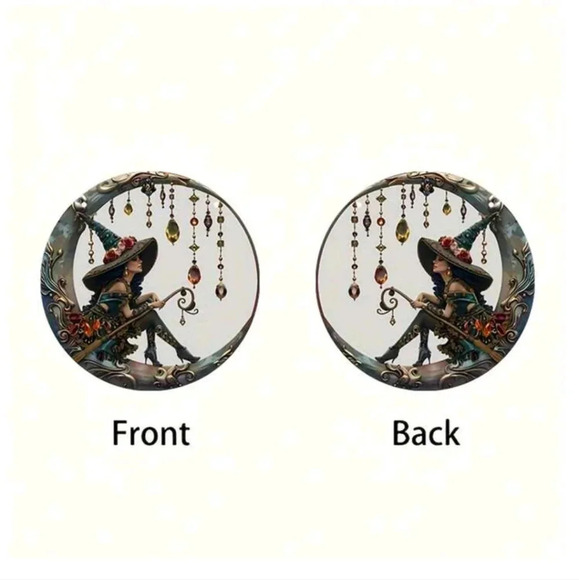 Enamel printed witch cottage core sun catcher dial gemstone hat women's decor - Picture 4 of 7